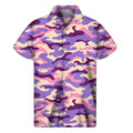 Pastel Purple Camouflage Print Men's Short Sleeve Shirt