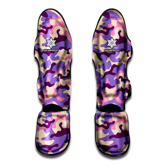 Pastel Purple Camouflage Print Muay Thai Shin Guard