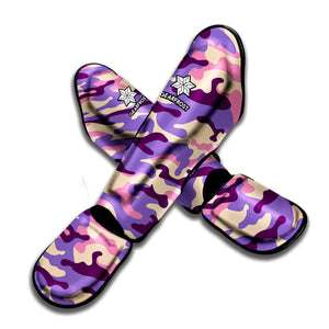 Pastel Purple Camouflage Print Muay Thai Shin Guard