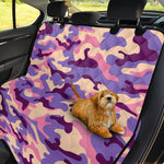 Pastel Purple Camouflage Print Pet Car Back Seat Cover