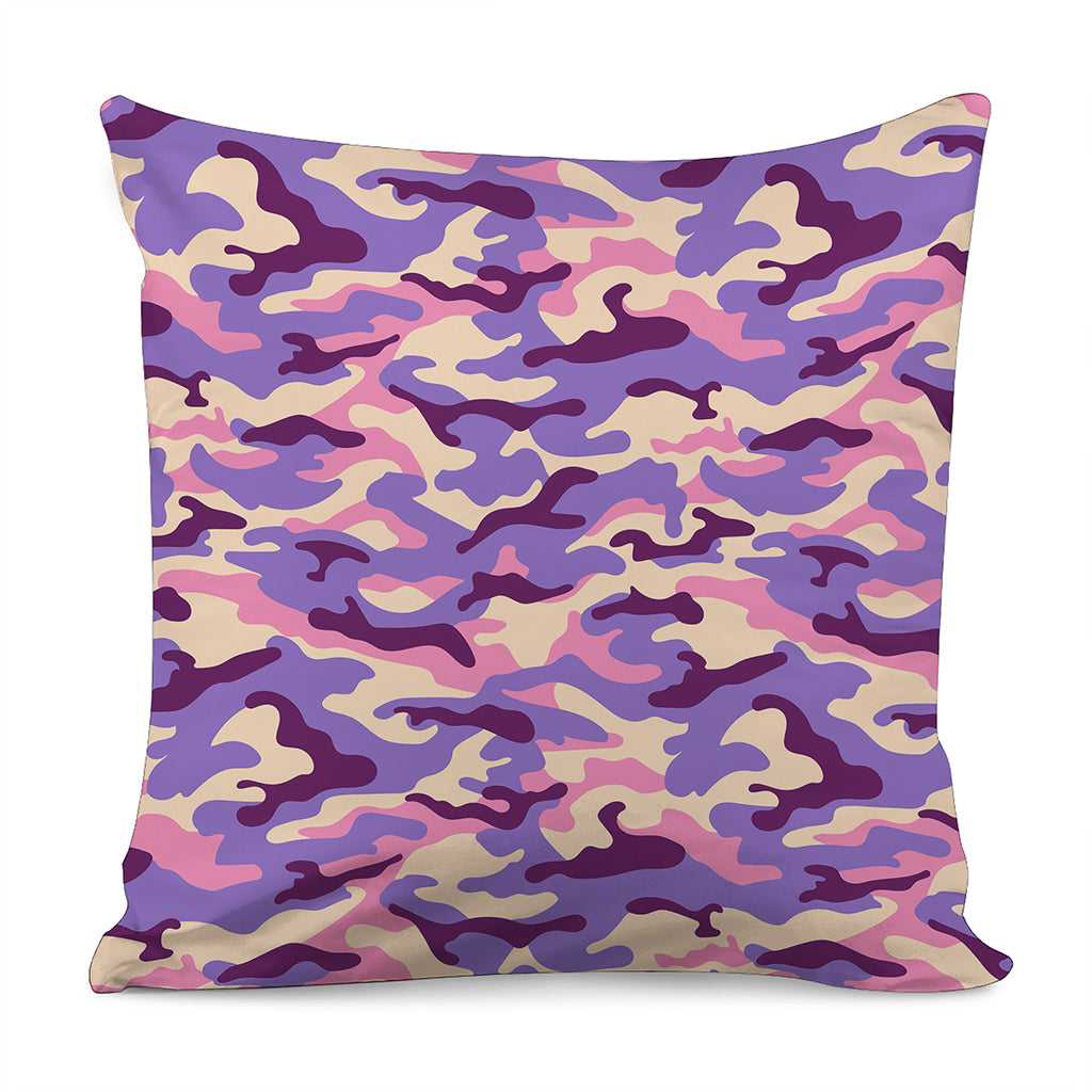 Pastel Purple Camouflage Print Pillow Cover