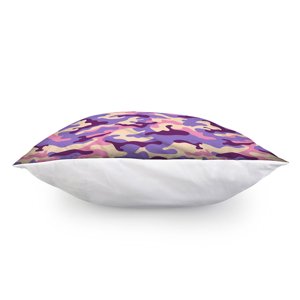 Pastel Purple Camouflage Print Pillow Cover