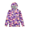 Pastel Purple Camouflage Print Pullover Hoodie