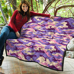 Pastel Purple Camouflage Print Quilt