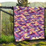 Pastel Purple Camouflage Print Quilt