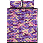 Pastel Purple Camouflage Print Quilt Bed Set