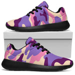 Pastel Purple Camouflage Print Sport Shoes GearFrost