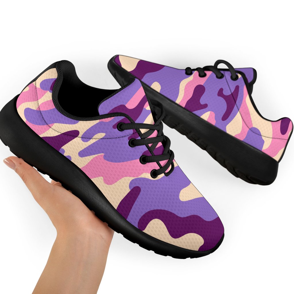 Pastel Purple Camouflage Print Sport Shoes GearFrost