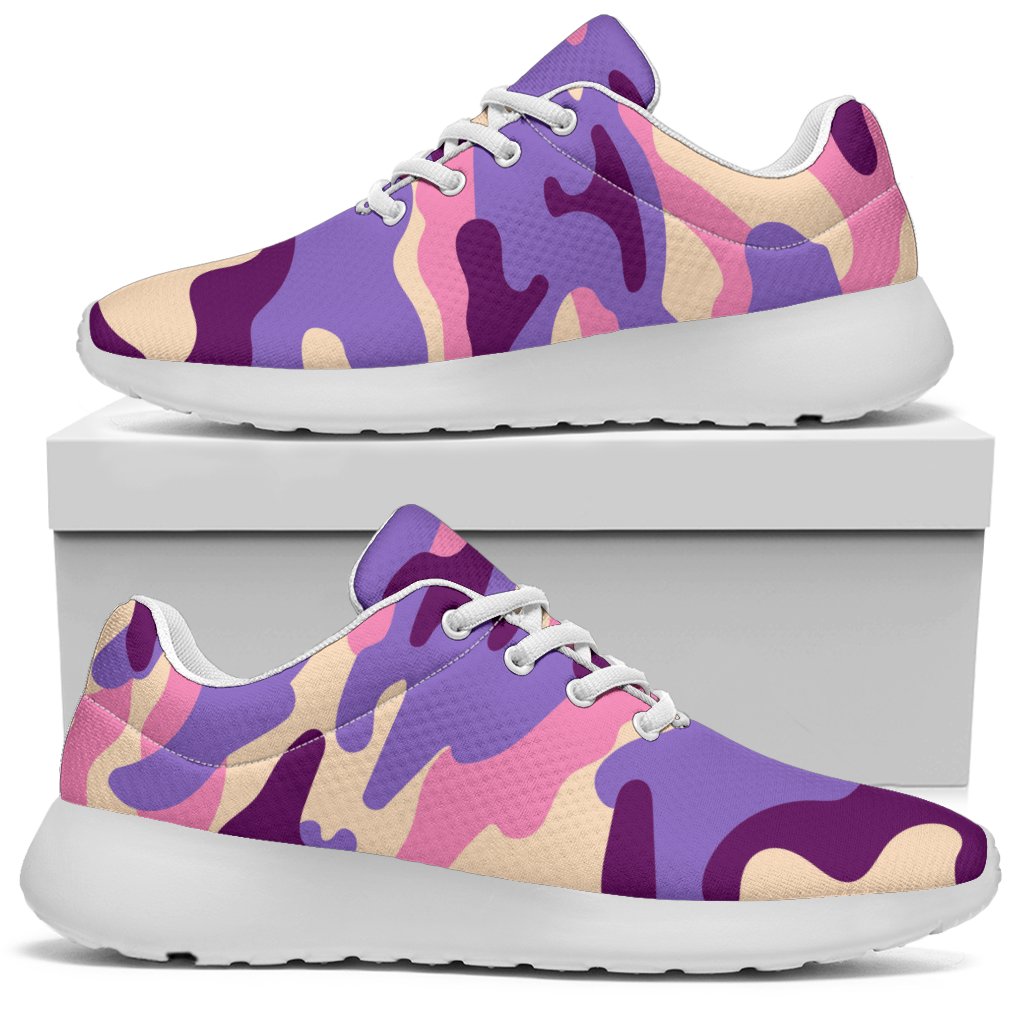 Pastel Purple Camouflage Print Sport Shoes GearFrost