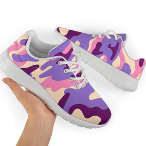 Pastel Purple Camouflage Print Sport Shoes GearFrost