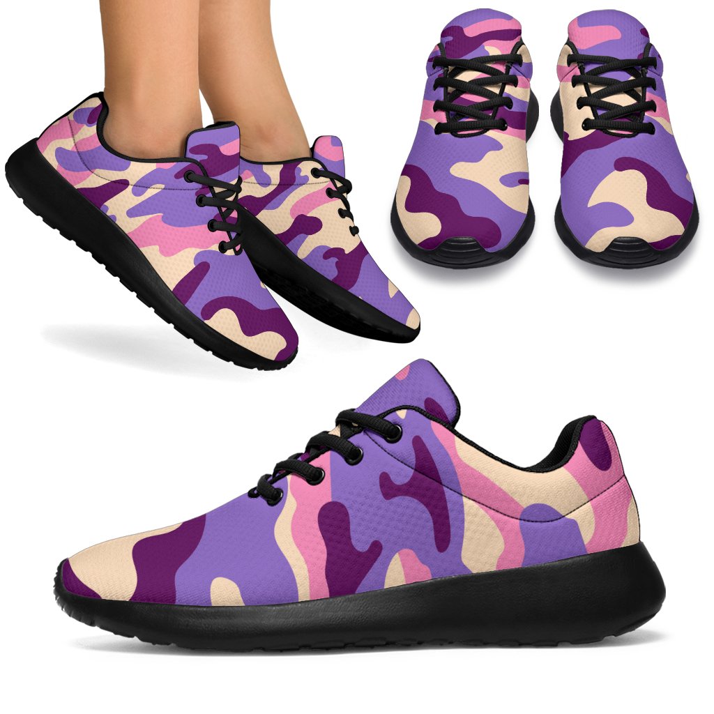 Pastel Purple Camouflage Print Sport Shoes GearFrost