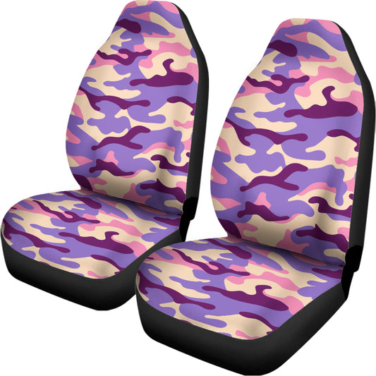 Pastel Purple Camouflage Print Universal Fit Car Seat Covers