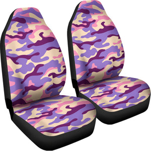 Pastel Purple Camouflage Print Universal Fit Car Seat Covers
