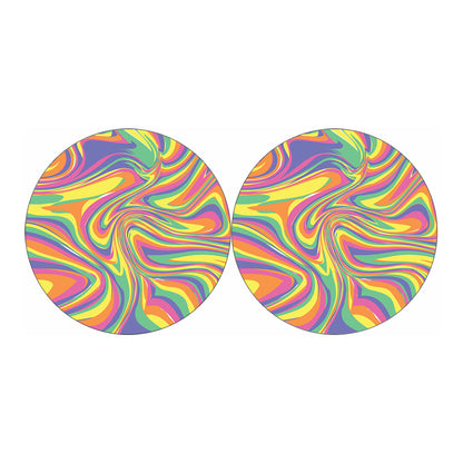 Pastel Rave Print Car Coasters
