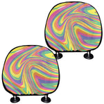 Pastel Rave Print Car Headrest Covers