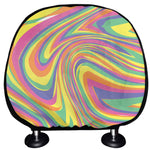 Pastel Rave Print Car Headrest Covers