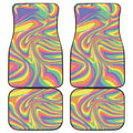 Pastel Rave Print Front and Back Car Floor Mats