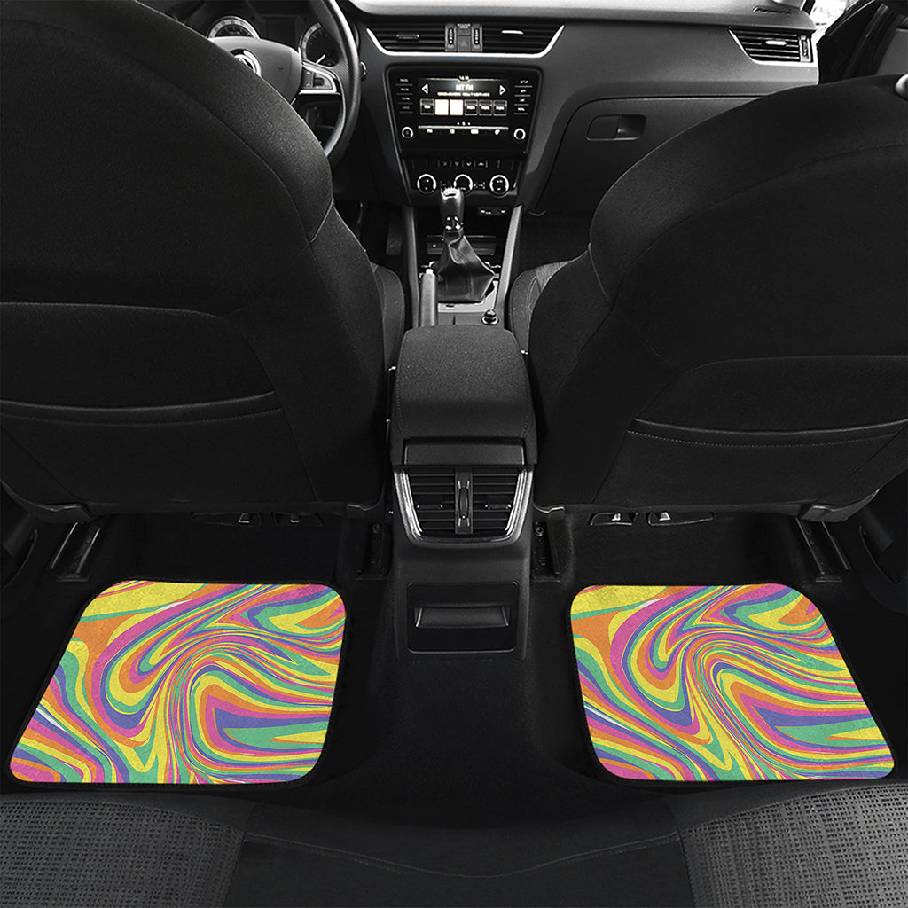 Pastel Rave Print Front and Back Car Floor Mats