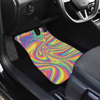 Pastel Rave Print Front and Back Car Floor Mats