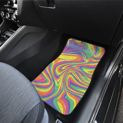 Pastel Rave Print Front and Back Car Floor Mats