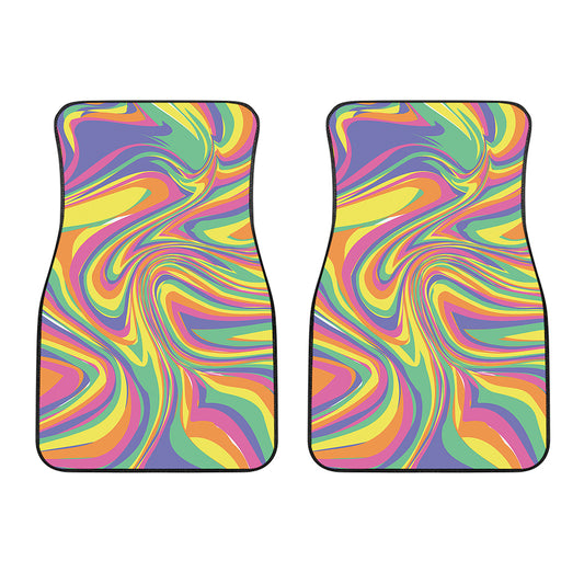 Pastel Rave Print Front Car Floor Mats