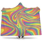 Pastel Rave Print Hooded Blanket
