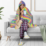 Pastel Rave Print Hooded Blanket