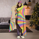 Pastel Rave Print Hooded Blanket