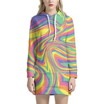 Pastel Rave Print Hoodie Dress