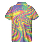Pastel Rave Print Men's Short Sleeve Shirt