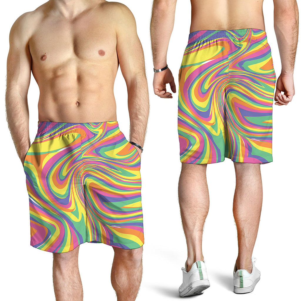 Pastel Rave Print Men's Shorts