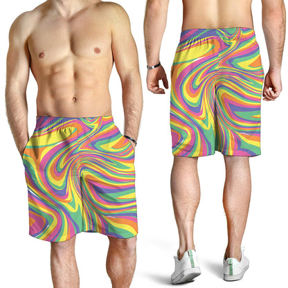 Pastel Rave Print Men's Shorts
