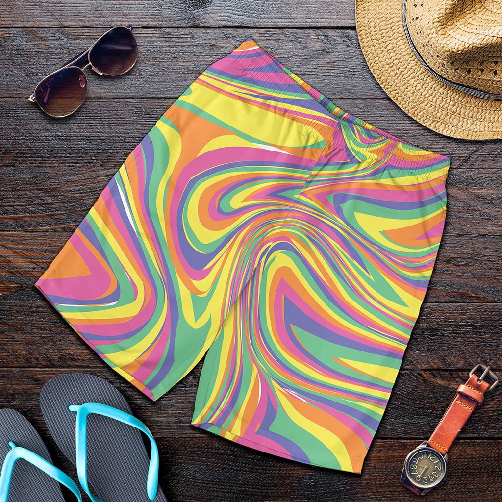 Pastel Rave Print Men's Shorts