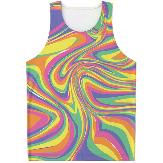 Pastel Rave Print Men's Tank Top
