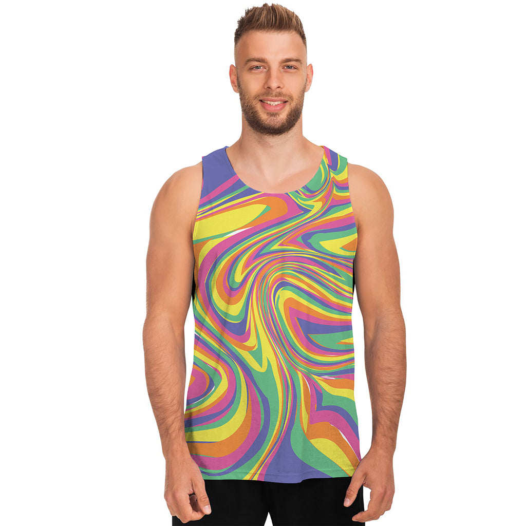 Pastel Rave Print Men's Tank Top