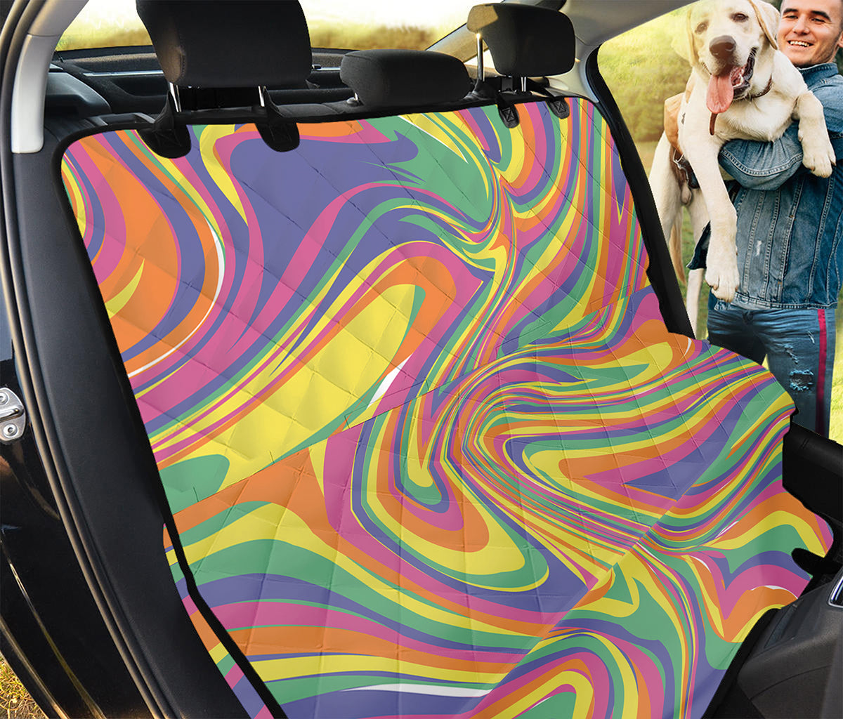 Pastel Rave Print Pet Car Back Seat Cover