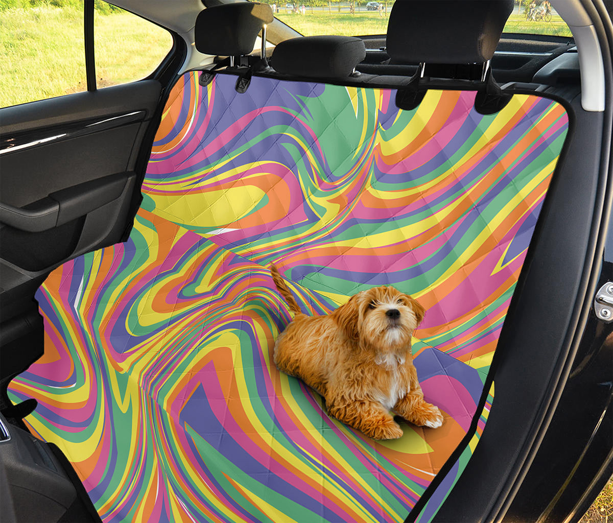 Pastel Rave Print Pet Car Back Seat Cover