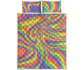 Pastel Rave Print Quilt Bed Set