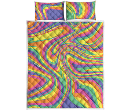 Pastel Rave Print Quilt Bed Set