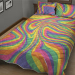 Pastel Rave Print Quilt Bed Set