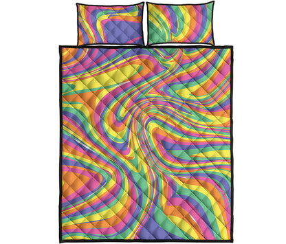 Pastel Rave Print Quilt Bed Set