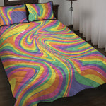 Pastel Rave Print Quilt Bed Set