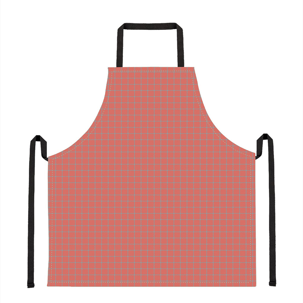 Pastel Red And Grey Tattersall Print Apron