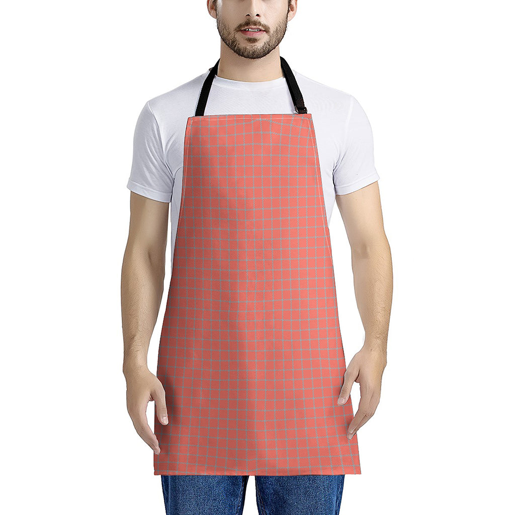 Pastel Red And Grey Tattersall Print Apron