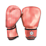 Pastel Red And Grey Tattersall Print Boxing Gloves