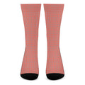 Pastel Red And Grey Tattersall Print Crew Socks