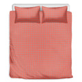 Pastel Red And Grey Tattersall Print Duvet Cover Bedding Set