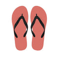Pastel Red And Grey Tattersall Print Flip Flops