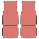 Pastel Red And Grey Tattersall Print Front and Back Car Floor Mats