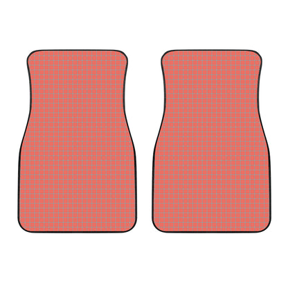 Pastel Red And Grey Tattersall Print Front Car Floor Mats